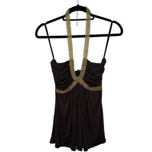 Sky Halter Brown Top